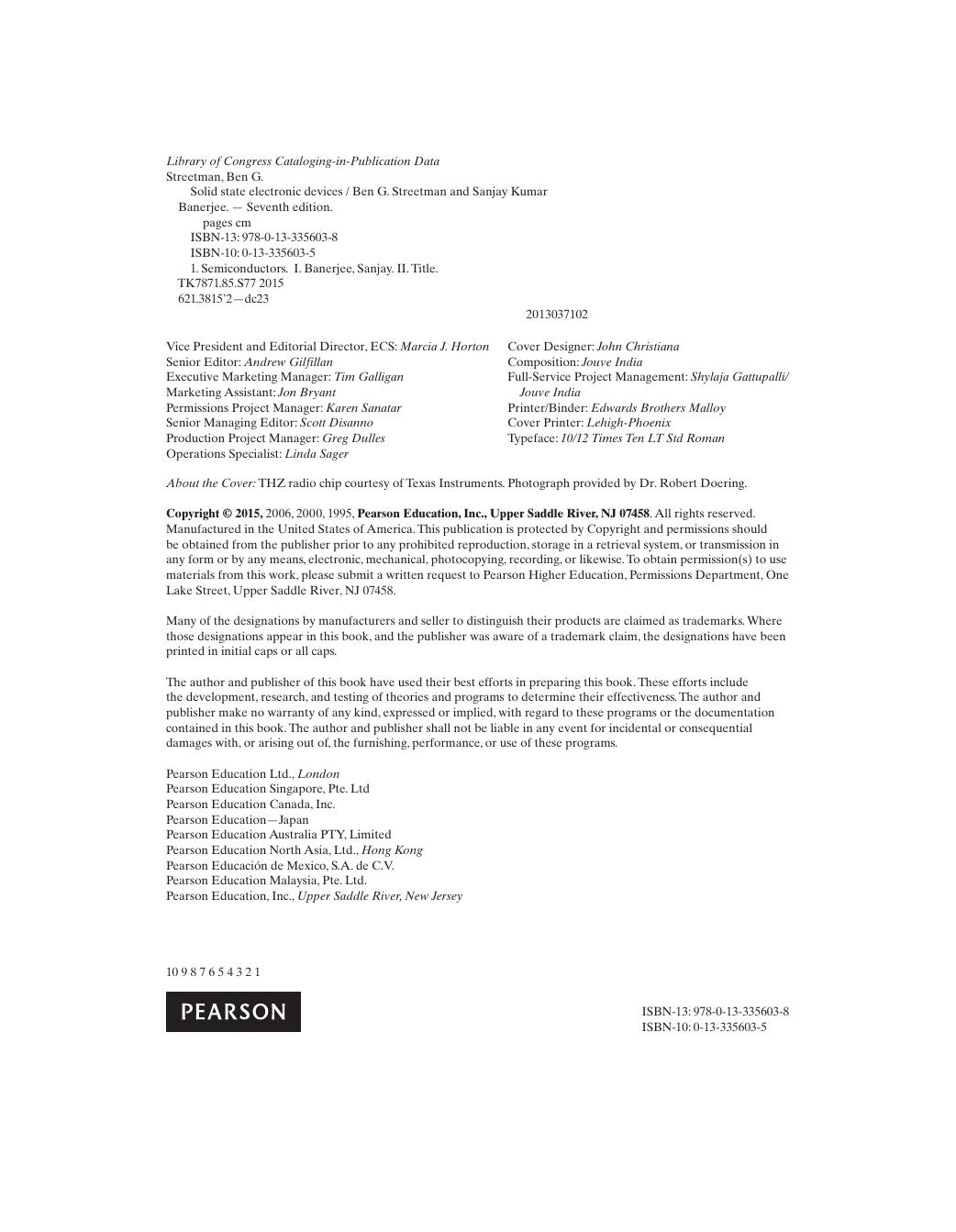 Preview page 5 of Solid State Electronic Devices 7th Edition By Ben Streetman, Sanjay Banerjee