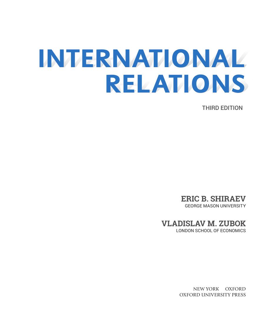 Preview page 4 of International Relations 3rd Edition By Eric Shiraev, Vladislav Zubok