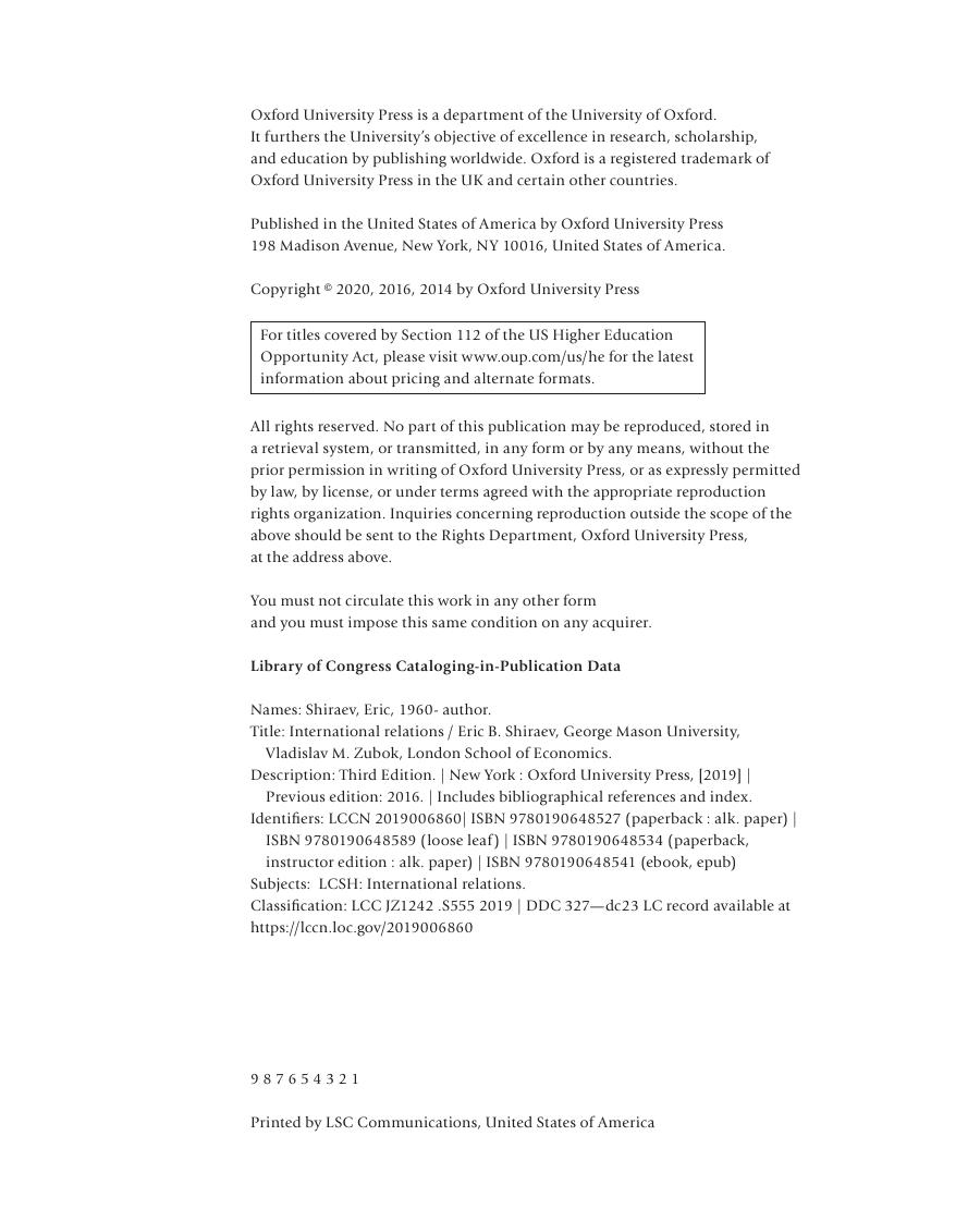 Preview page 5 of International Relations 3rd Edition By Eric Shiraev, Vladislav Zubok