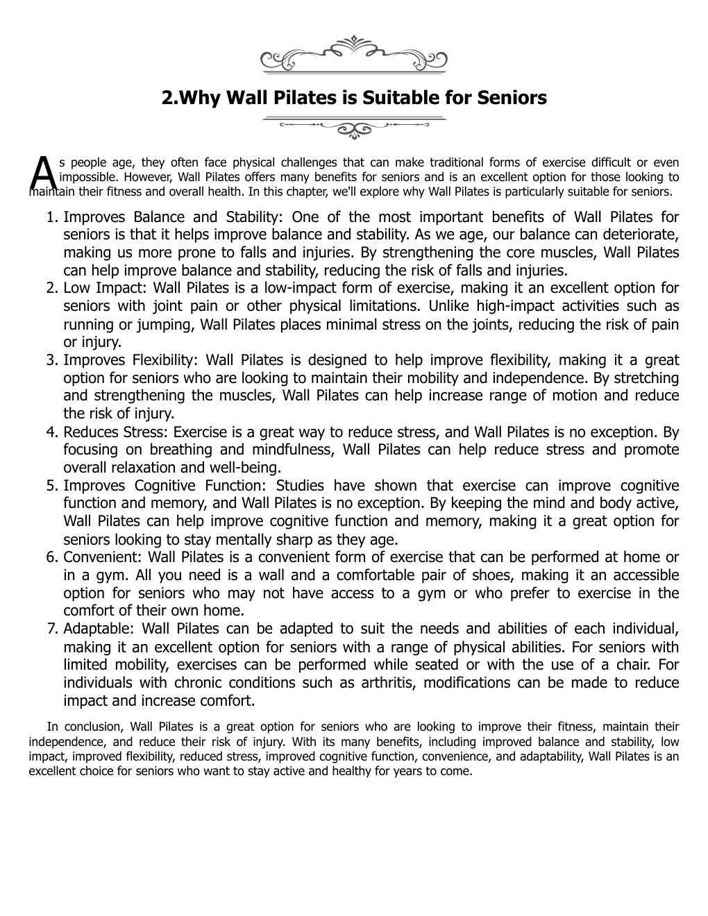 Preview page 8 of eBook Wall Pilates For Seniors 1st Edition By Benjamin Drath
