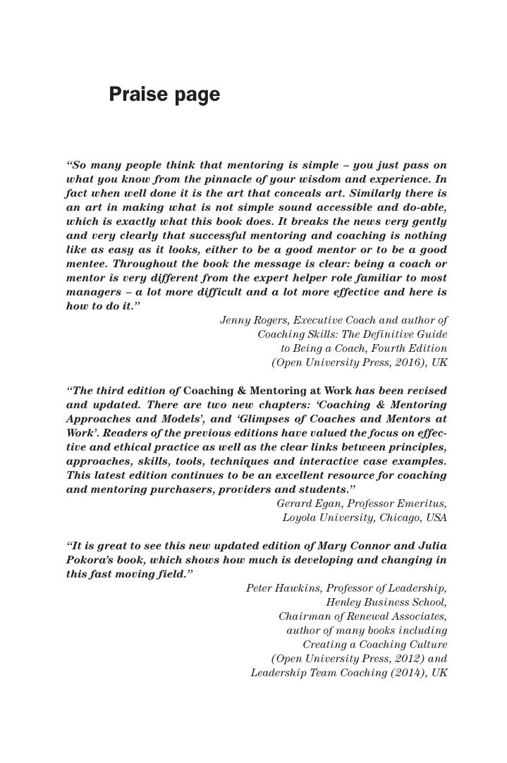Preview page 6 of Coaching and Mentoring at Work Developing Effective Practice 3rd Edition By Mary Connor, Julia Pokora eBook PDF