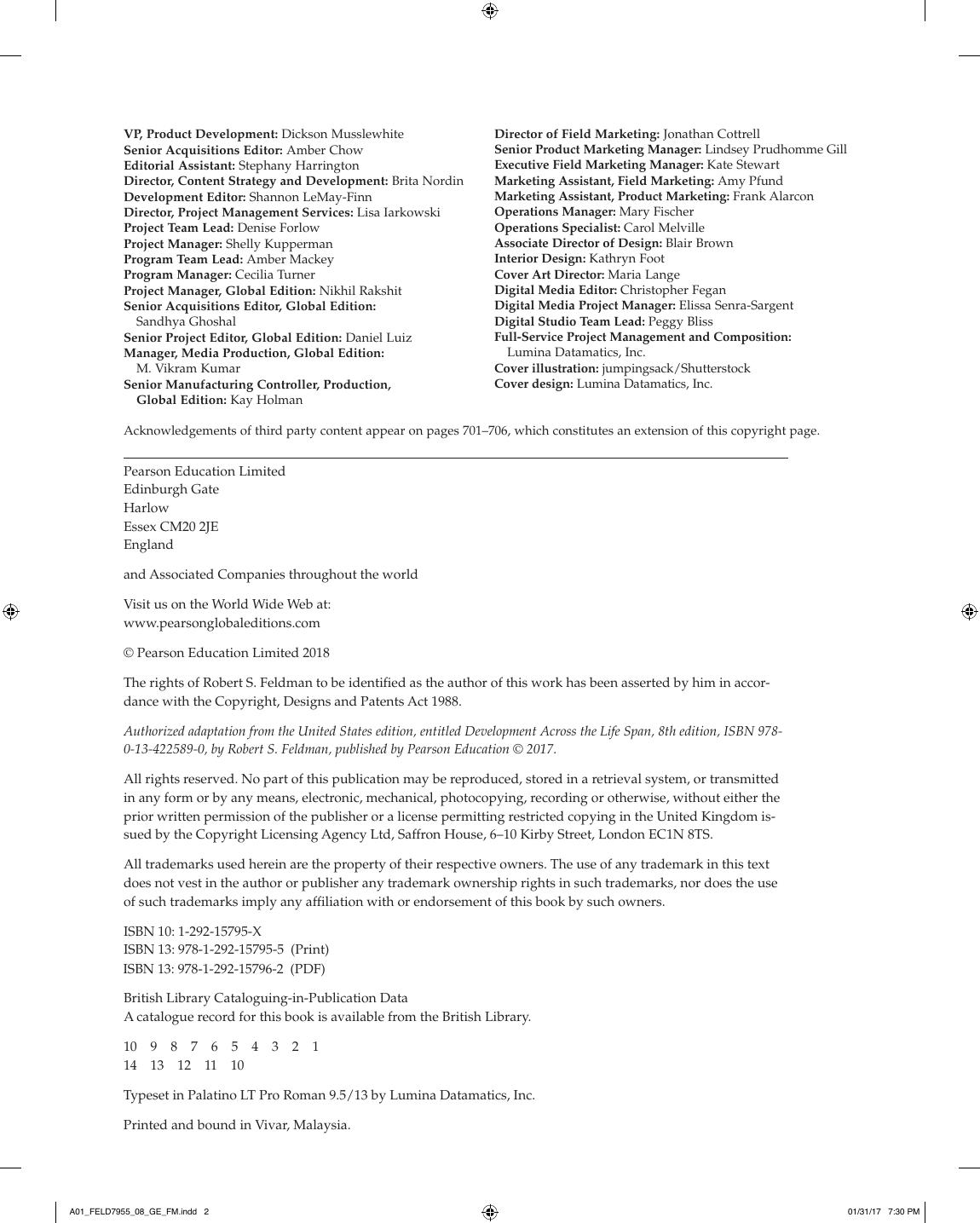 Preview page 3 of Development Across the Life Span 8th Global Edition By Robert Feldman eBook PDF