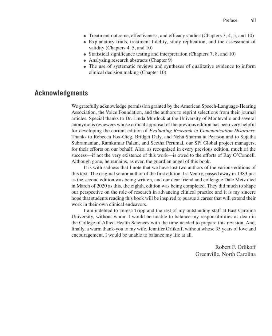 Preview page 8 of Evaluating Research in Communication Disorders 8th Edition By Robert Orlikoff, Nicholas Schiavetti, Dale Metz eBook PDF