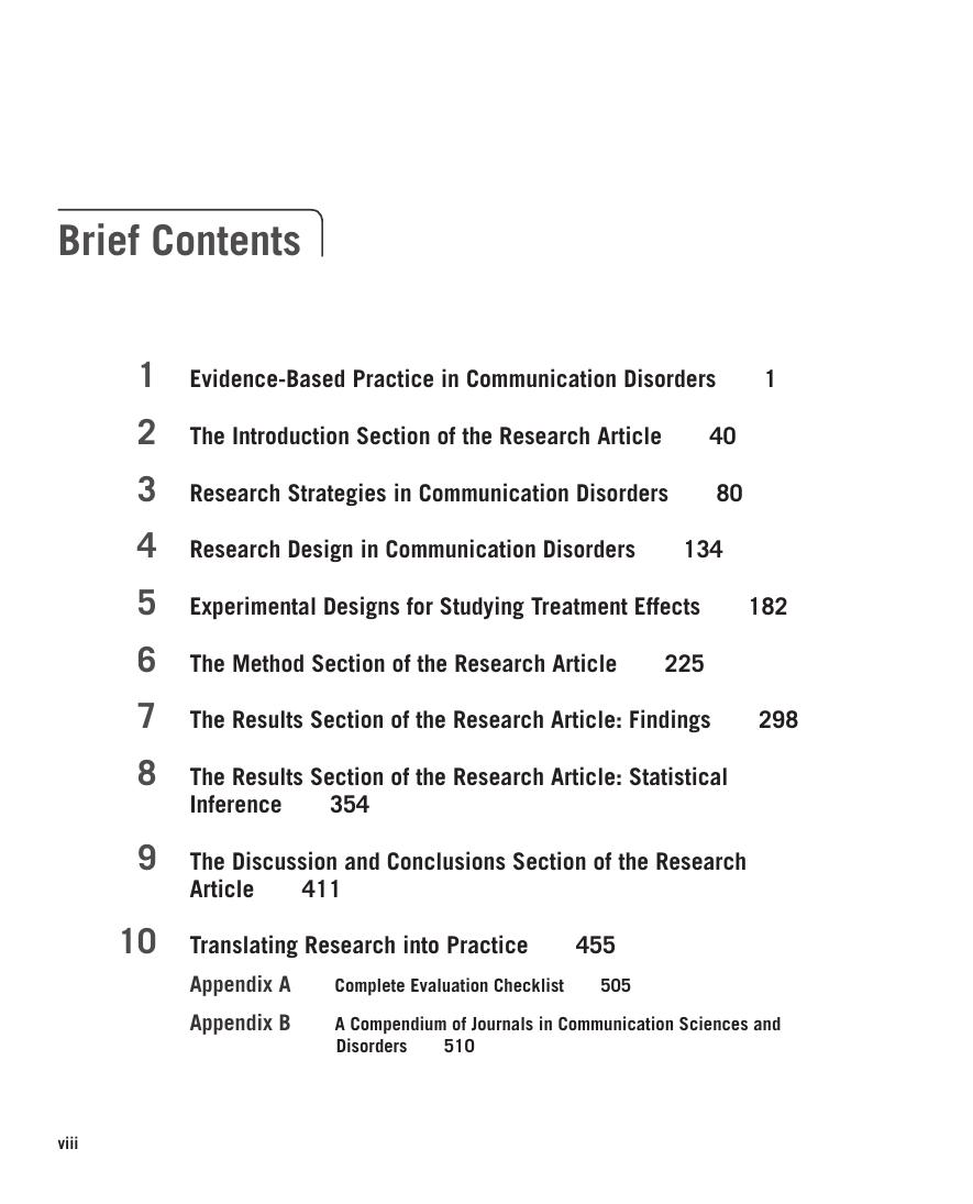 Preview page 9 of Evaluating Research in Communication Disorders 8th Edition By Robert Orlikoff, Nicholas Schiavetti, Dale Metz eBook PDF