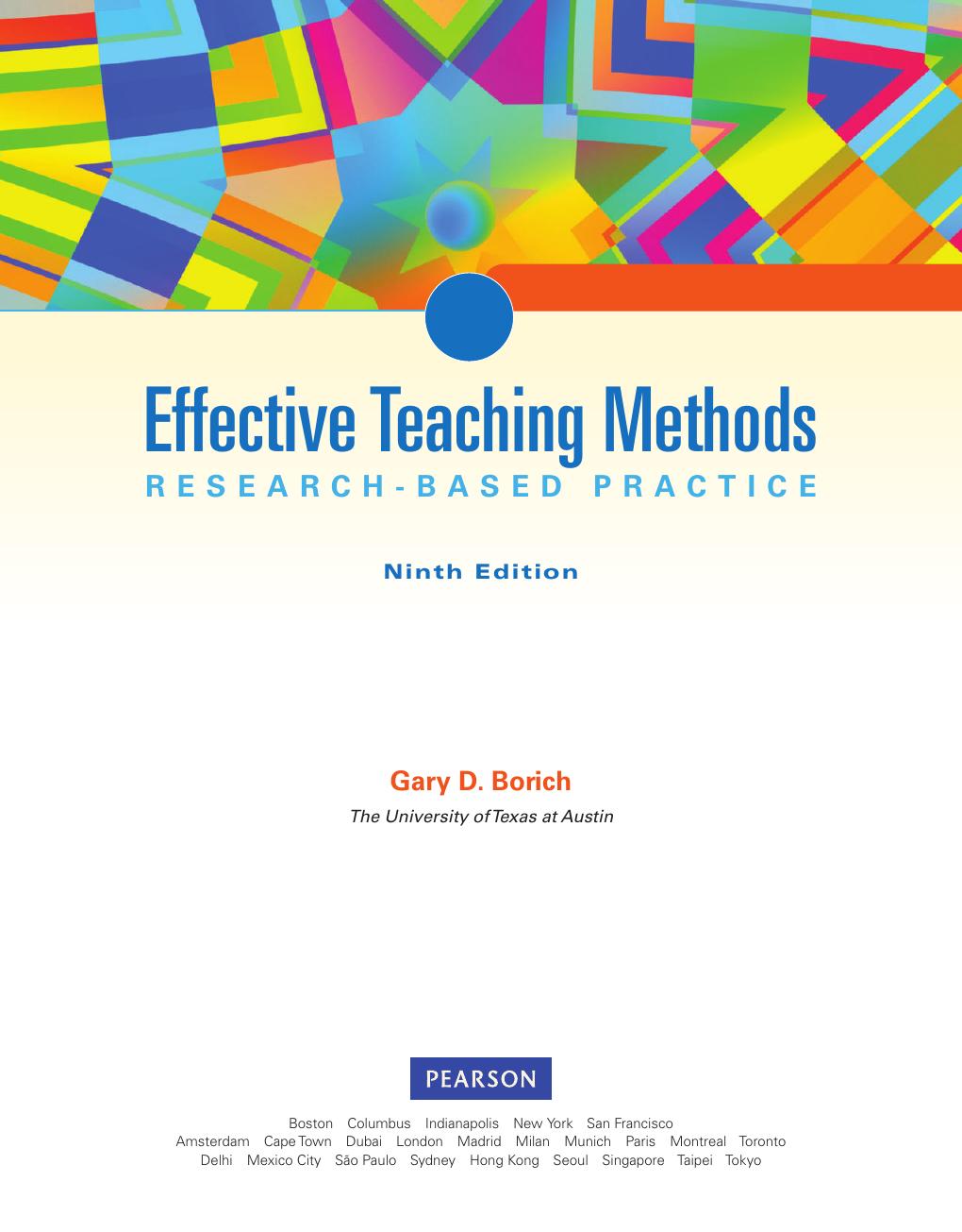 Preview page 2 of Effective Teaching Methods Research Based Practice 9th Edition By Gary D. Borich