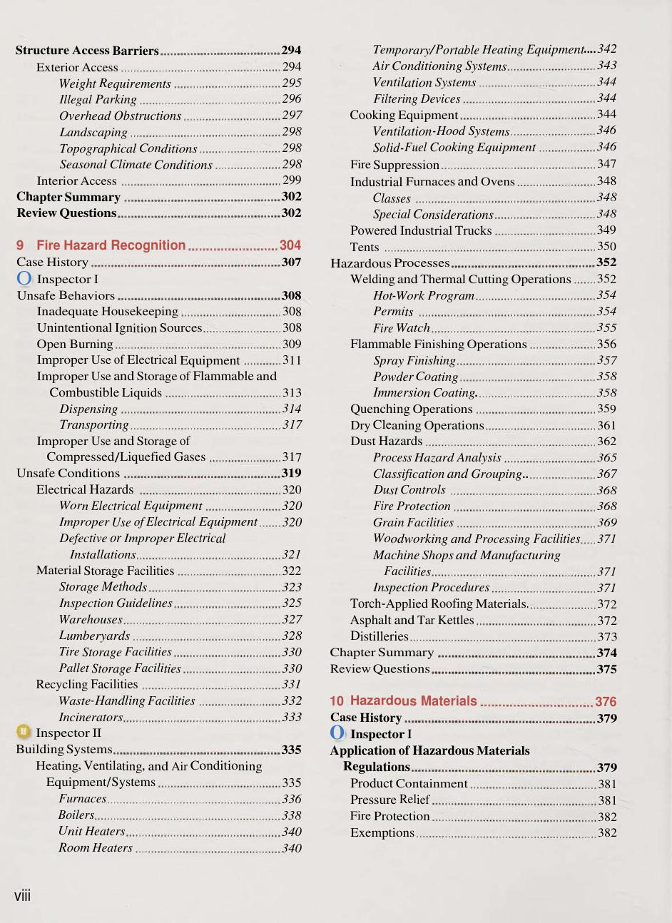 Preview page 10 of Fire Inspection and Code Enforcement 8th Edition By International Fire Training Association eBook PDF
