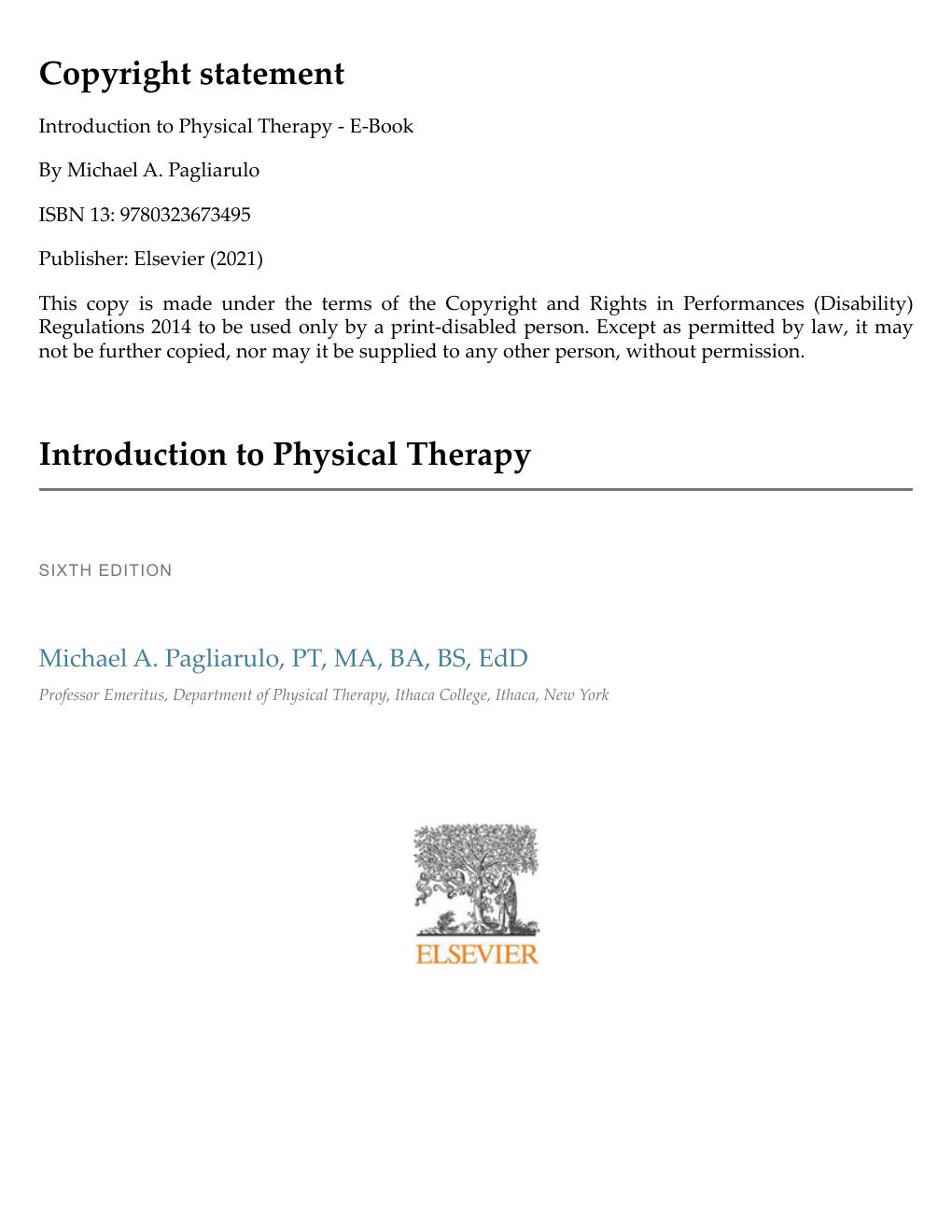 Preview page 2 of Introduction to Physical Therapy 6th Edition By Michael Pagliarulo eBook PDF