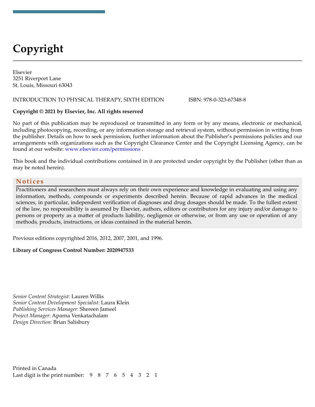 Preview page 9 of Introduction to Physical Therapy 6th Edition By Michael Pagliarulo eBook PDF