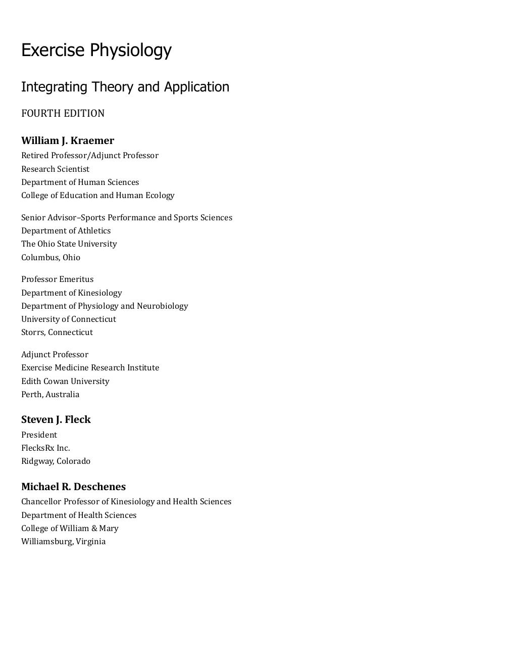 Preview page 3 of Exercise Physiology Integrating Theory and Application 4th Edition By William Kraemer, Steven Fleck, Michael Deschenes