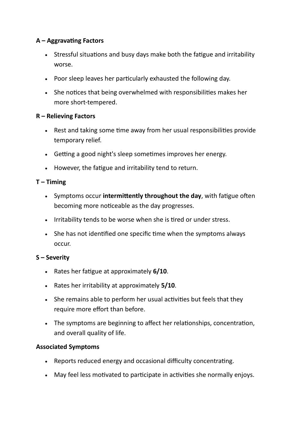 Preview page 5 of Ihuman Comprehensive Case  Study, Heather Stanton. Reason  for encounter: Fatigue and  Irritability.   Exam Study Guide.