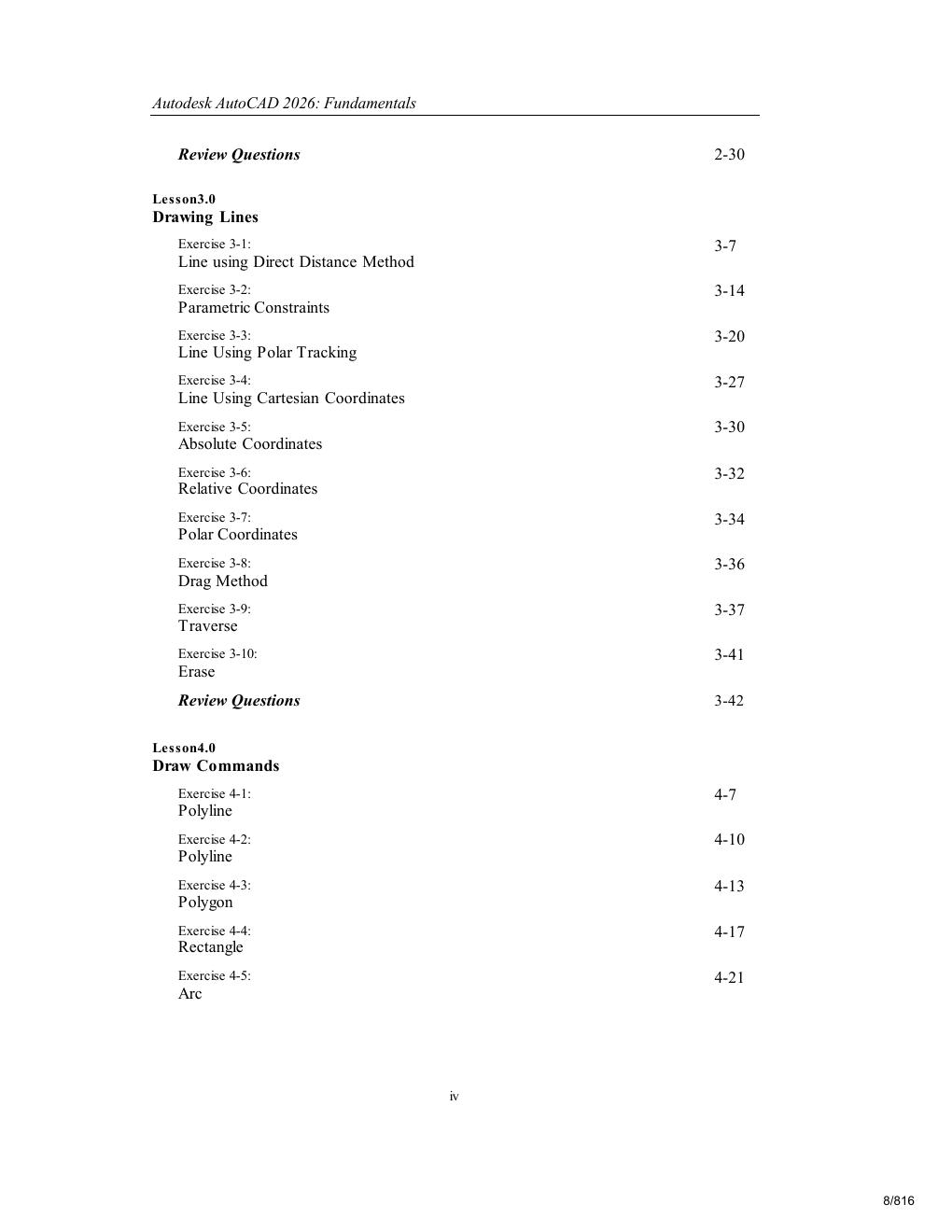 Preview page 8 of Autodesk AutoCAD 2026 Fundamentals 19th Edition By Elise Moss