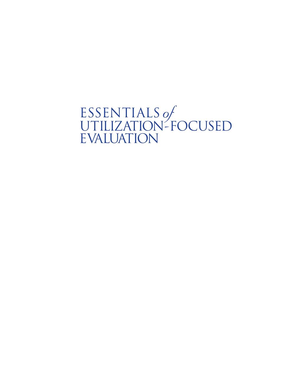 Preview page 2 of Essentials of Utilization Focused Evaluation 1st Edition By Michael Quinn Patton