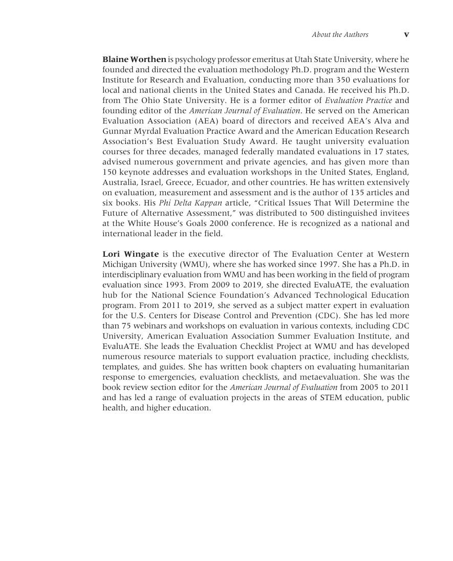 Preview page 6 of Program Evaluation Alternative Approaches and Practical Guidelines 5th Edition By Fitzpatrick  Sanders  Worthen  Wingate