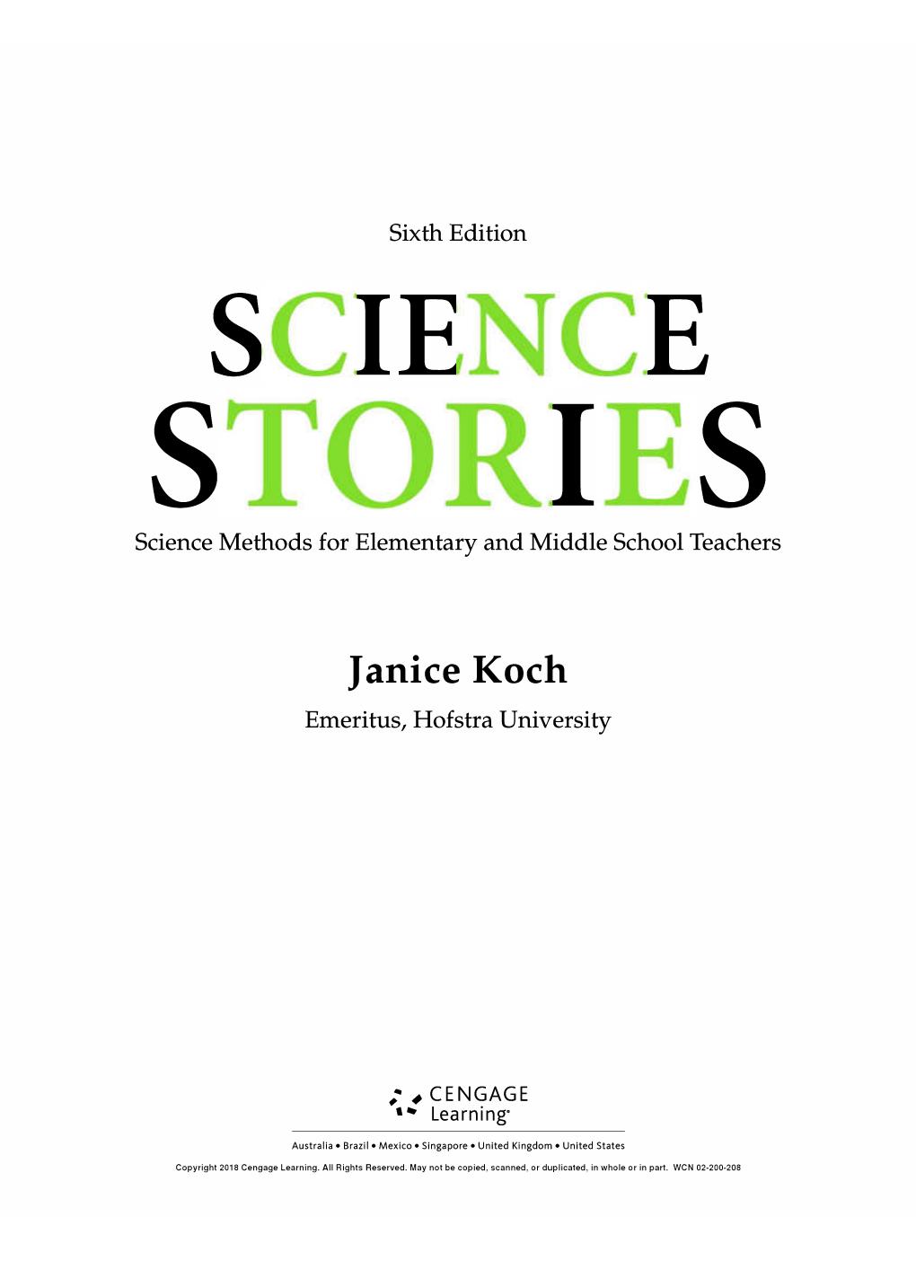 Preview page 2 of Science stories science methods for elementary and middle school teachers 6th Edition By Koch, Janice