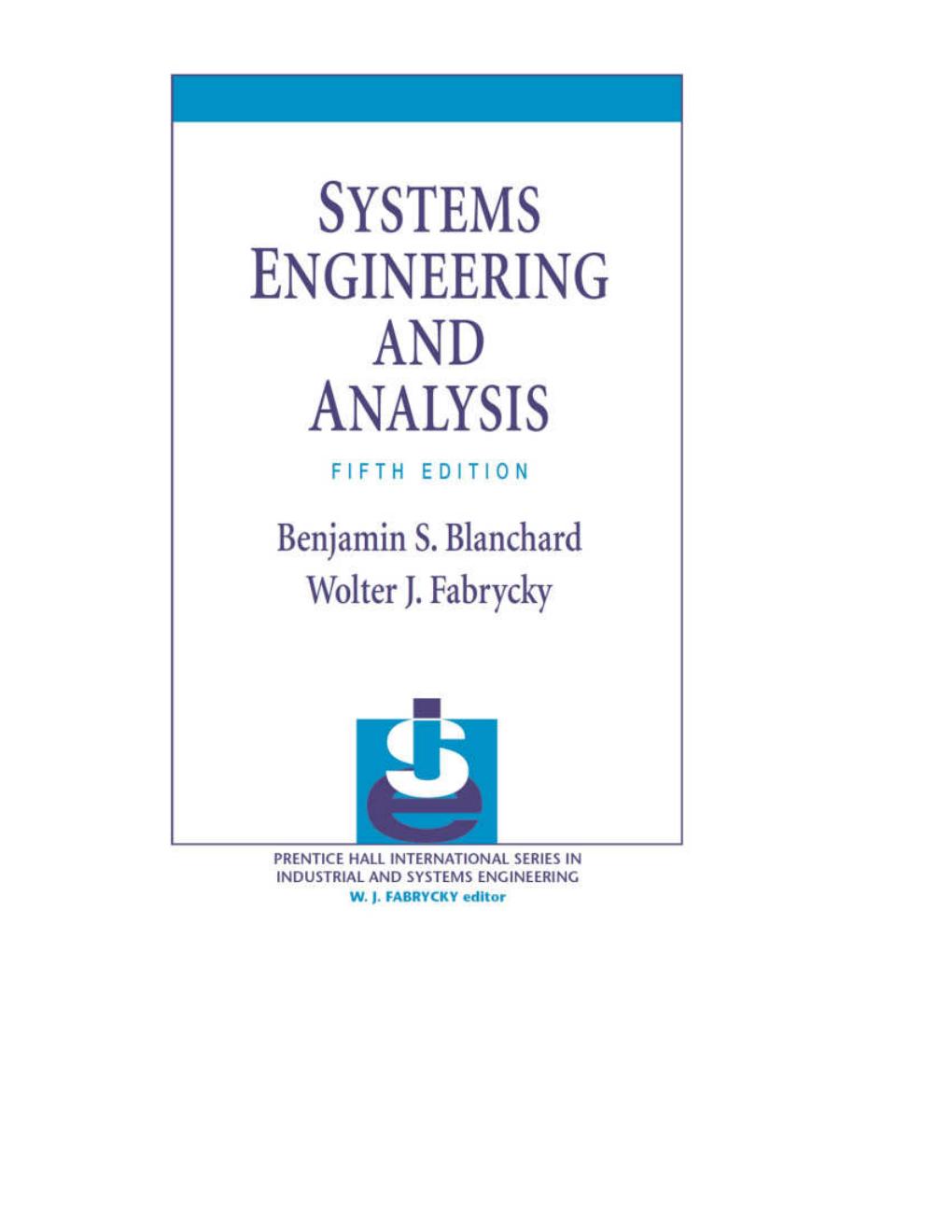 Preview page 2 of Systems Engineering and Analysis 5th Edition By Benjamin Blanchard, Wolter Fabrycky