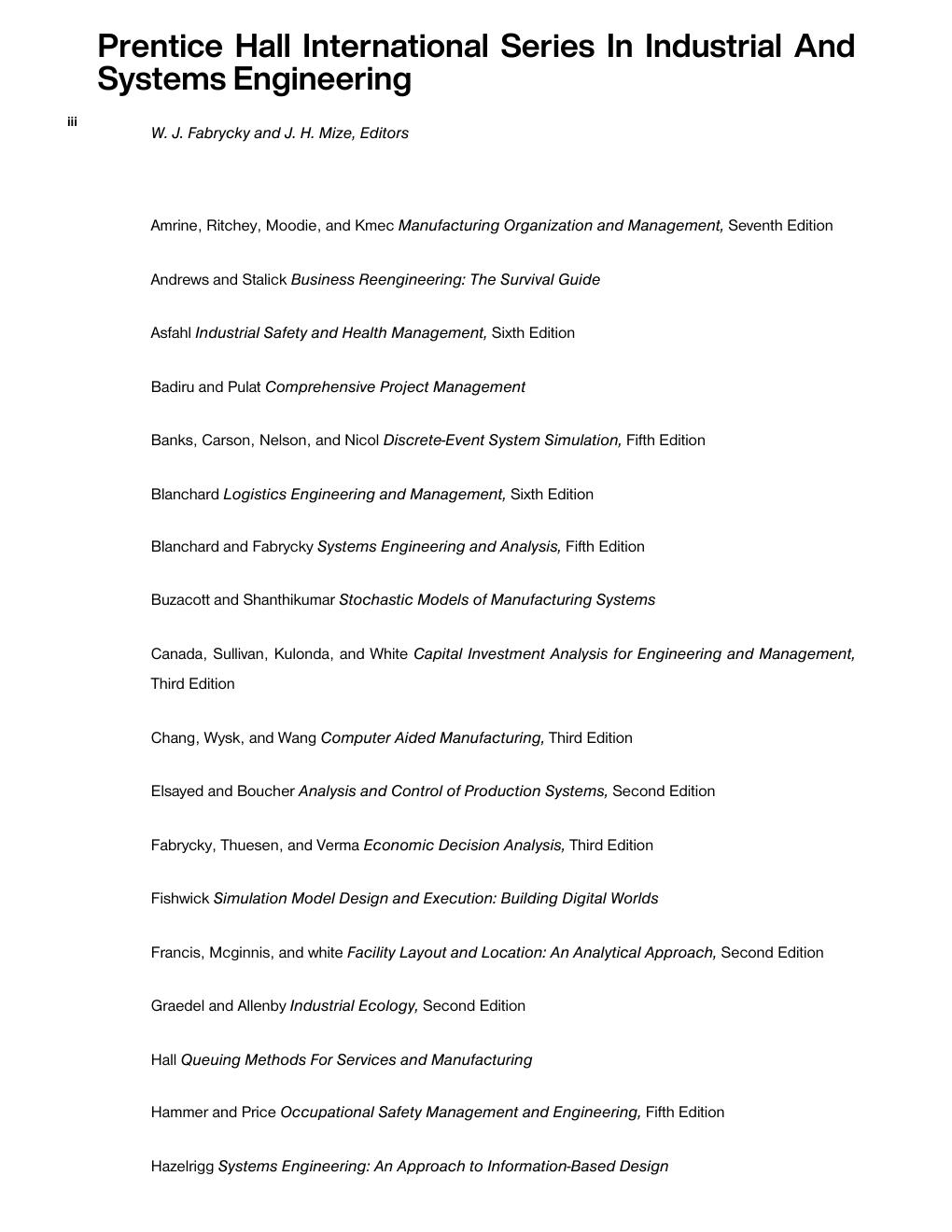 Preview page 7 of Systems Engineering and Analysis 5th Edition By Benjamin Blanchard, Wolter Fabrycky