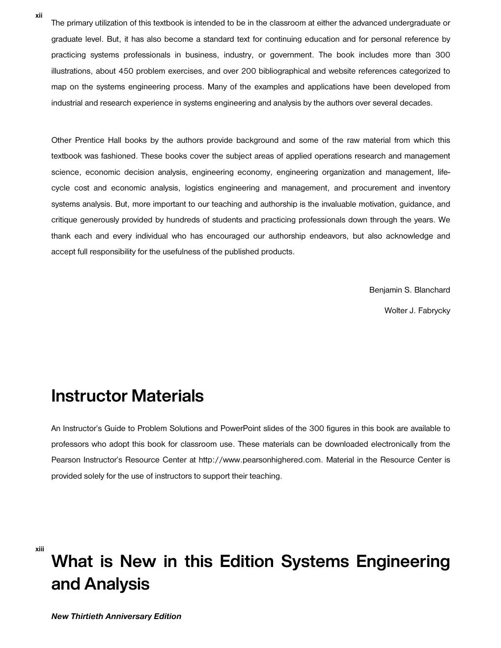 Preview page 10 of Systems Engineering and Analysis 5th Edition By Benjamin Blanchard, Wolter Fabrycky