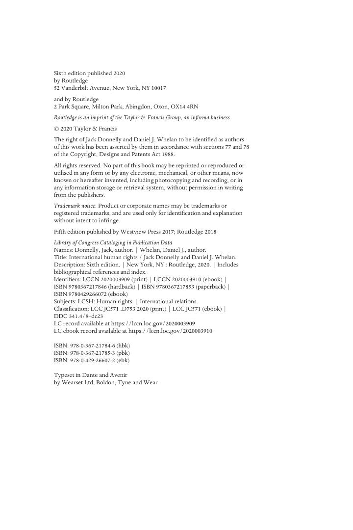 Preview page 7 of International Human Rights 6th Edition By Daniel Edquist-Whelan, Jack Donnelly