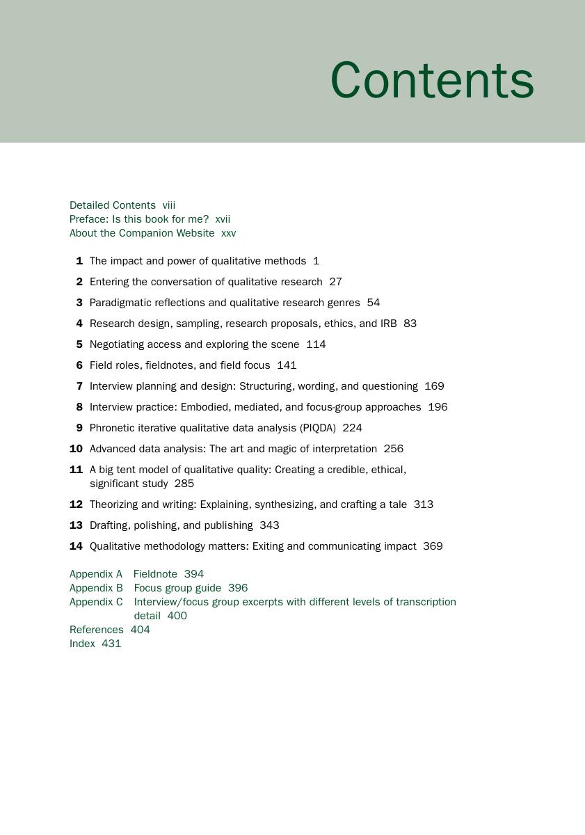 Preview page 9 of Qualitative Research Methods Collecting Evidence, Crafting Analysis, Communicating Impact 3rd Edition By Sarah Tracy