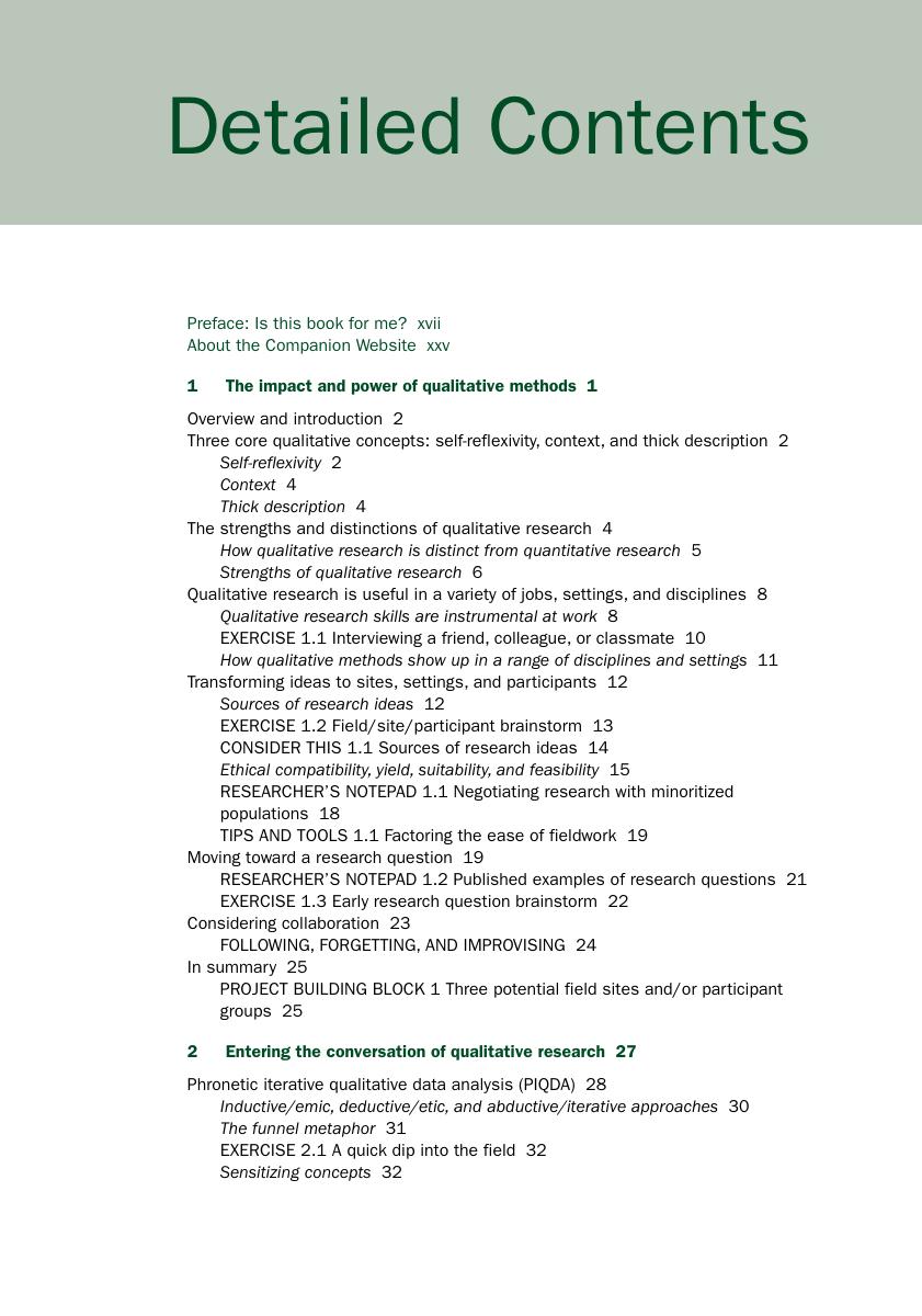 Preview page 10 of Qualitative Research Methods Collecting Evidence, Crafting Analysis, Communicating Impact 3rd Edition By Sarah Tracy