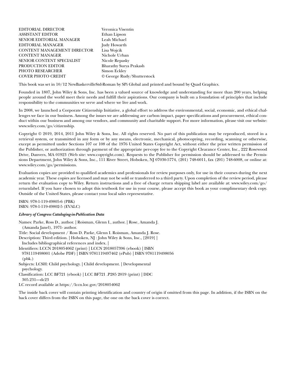 Preview page 4 of Social Development 3rd Edition By Ross Parke, Glenn Roisman, Amanda Rose
