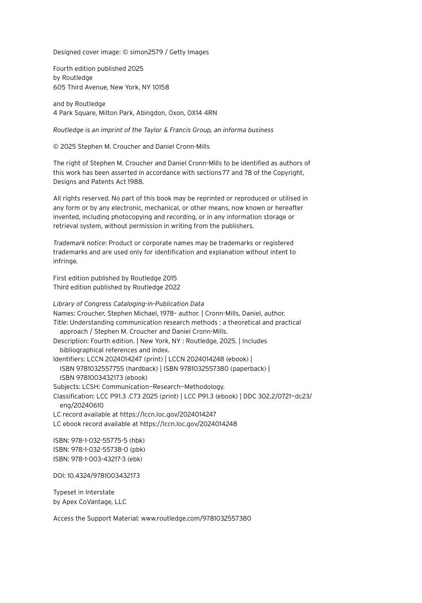 Preview page 5 of Understanding Communication Research Methods A Theoretical and Practical Approach 4th Edition By Stephen Croucher, Danie