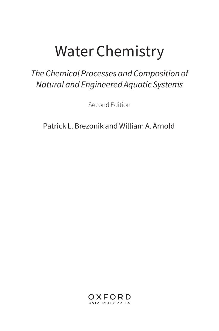Preview page 4 of Water Chemistry 2nd Edition By Patrick Brezonik, William Arnold