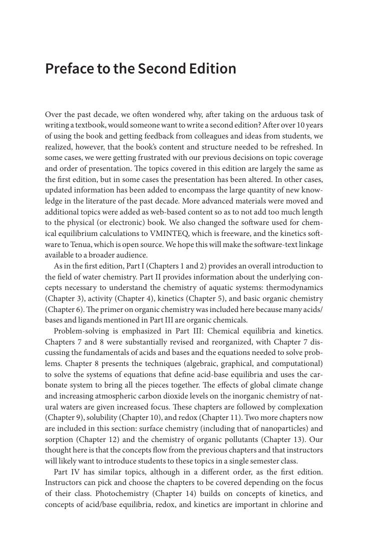 Preview page 10 of Water Chemistry 2nd Edition By Patrick Brezonik, William Arnold