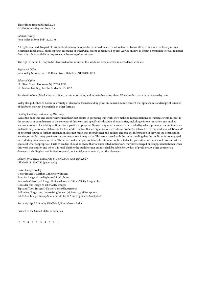 Preview page 6 of Qualitative Research Methods Collecting Evidence, Crafting Analysis, Communicating Impact 2nd Edition By Sarah Tracy