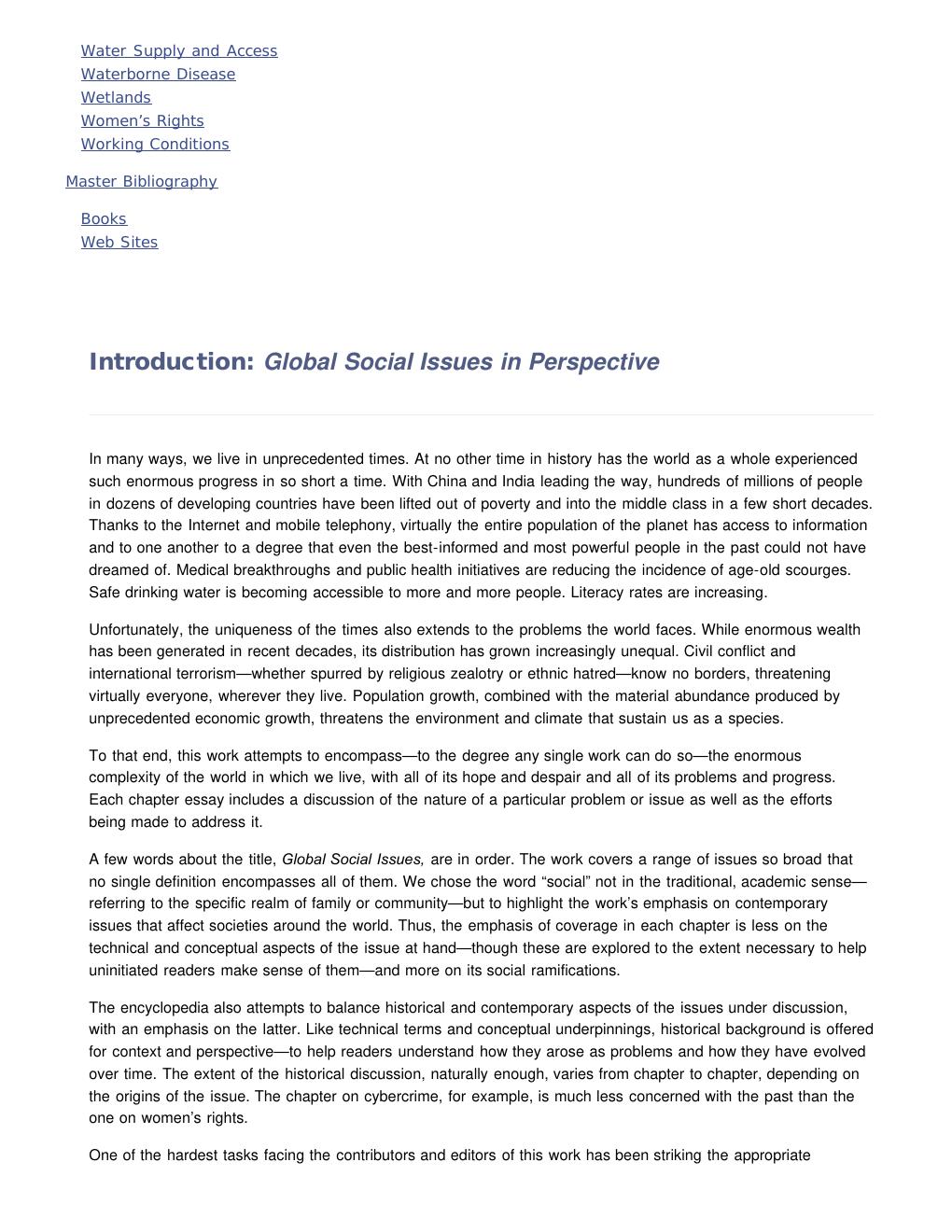 Preview page 7 of Global Social Issues An Encyclopedia By Christopher G. Bates, James Ciment eBook PDF