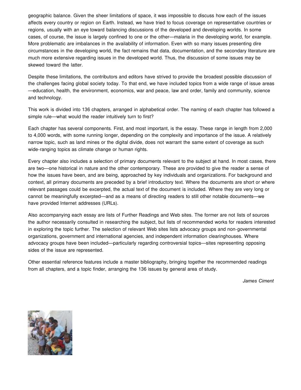 Preview page 8 of Global Social Issues An Encyclopedia By Christopher G. Bates, James Ciment eBook PDF