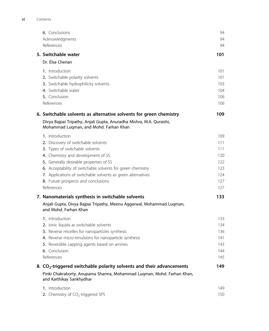 Preview page 7 of Green Sustainable Process for Chemical and Environmental Engineering and Science Switchable Solvents By Dr. Inamuddin, R