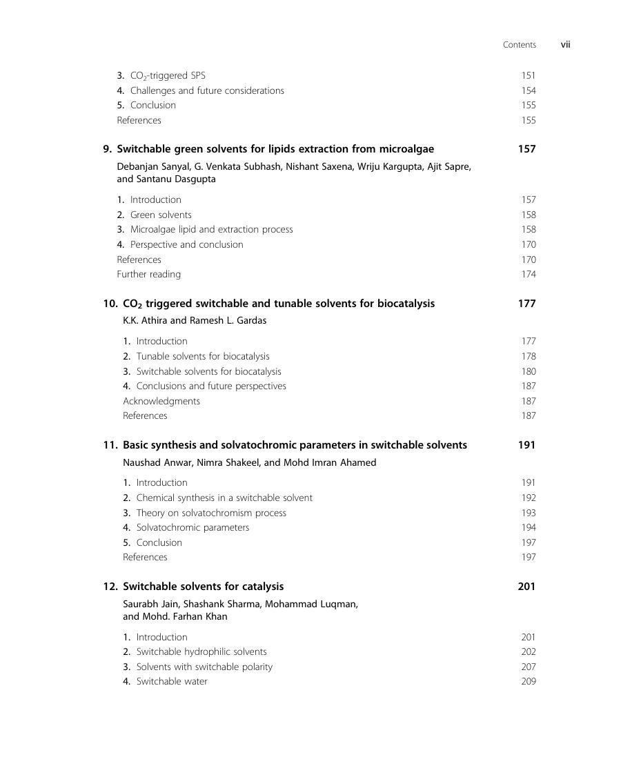 Preview page 8 of Green Sustainable Process for Chemical and Environmental Engineering and Science Switchable Solvents By Dr. Inamuddin, R