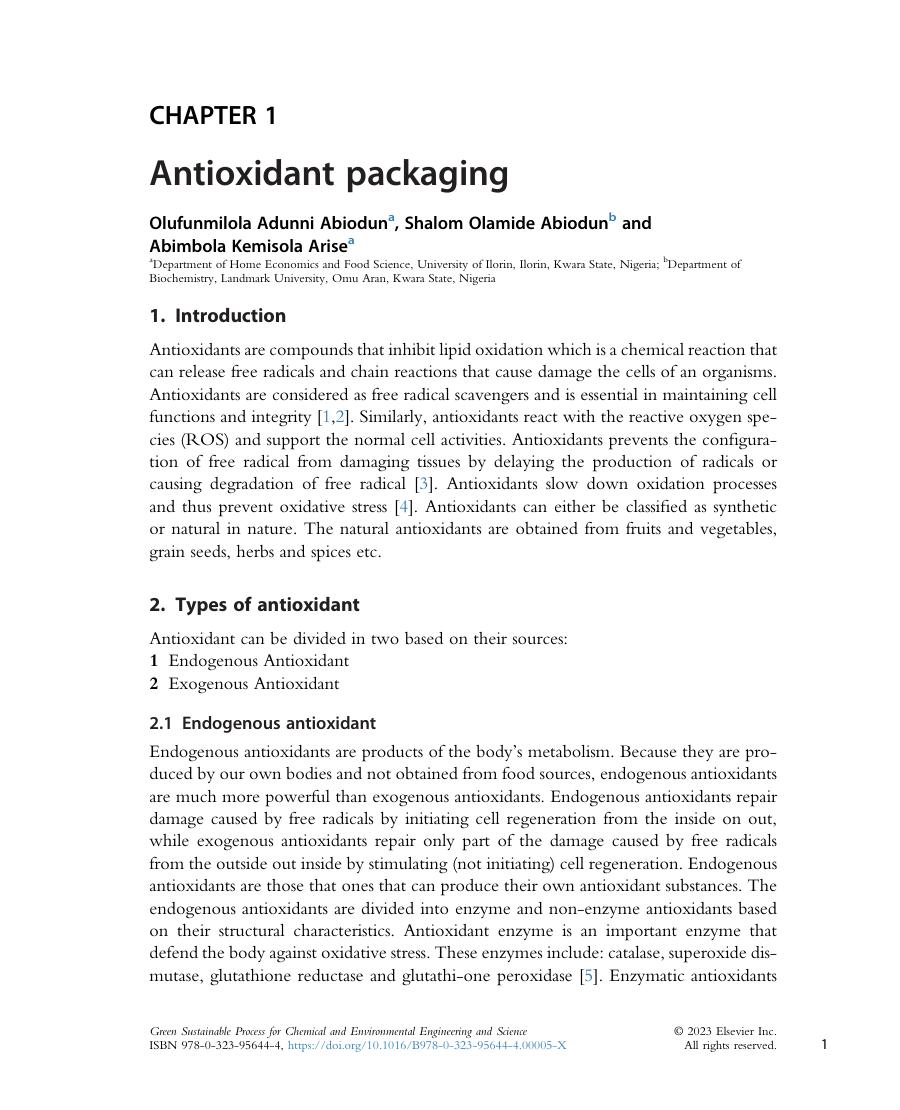 Preview page 8 of Green Sustainable Process For Chemical And Environmental Engineering And Science. Methods For Producing Smart Packaging