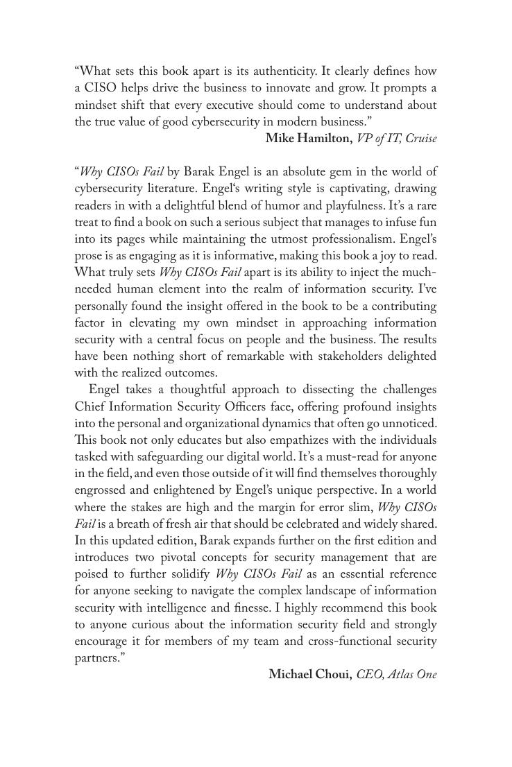 Preview page 3 of eBook Why CISOs Fail 2nd Edition By  Barak Engel