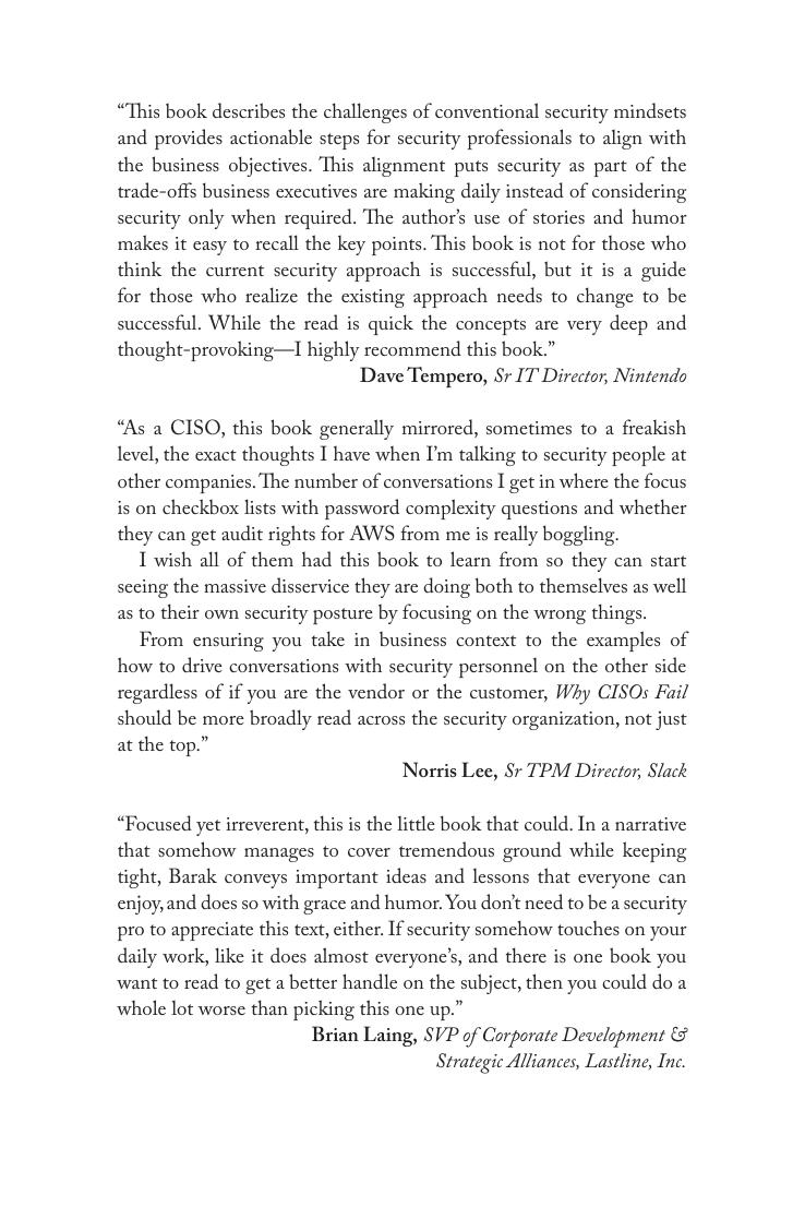 Preview page 4 of eBook Why CISOs Fail 2nd Edition By  Barak Engel