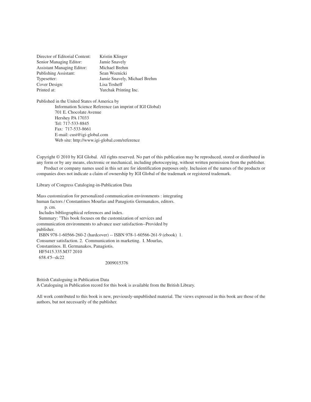 Preview page 3 of Mass Customization for Personalized Communication Environments Integrating Human Factors By Constantinos Mourlas, Panagi