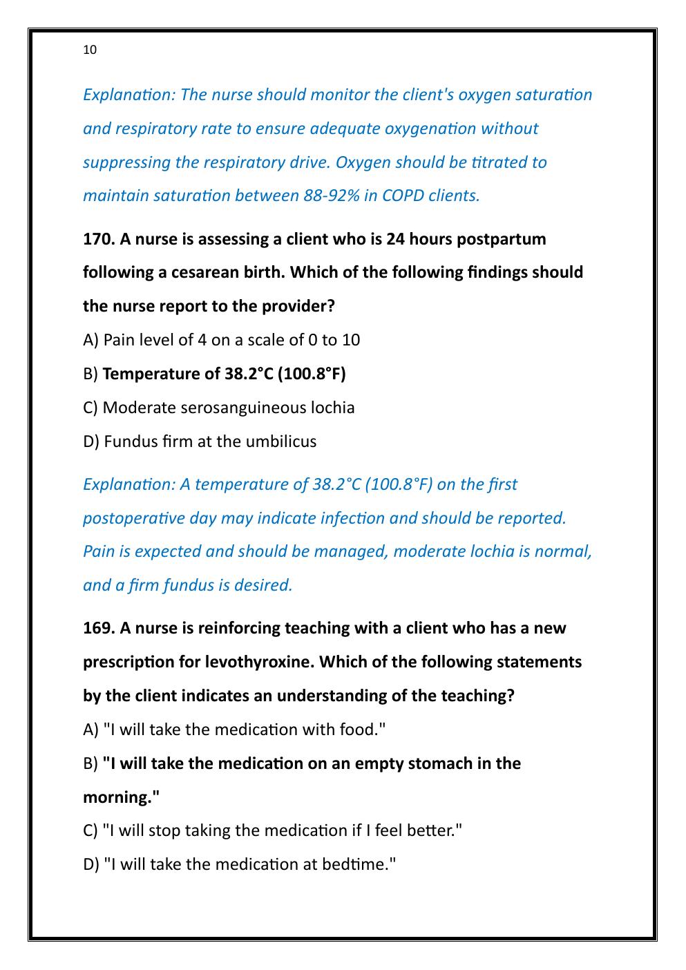 Preview page 10 of ATI PN COMPREHENSIVE PREDICTOR EXIT EXAM  WITH NGN