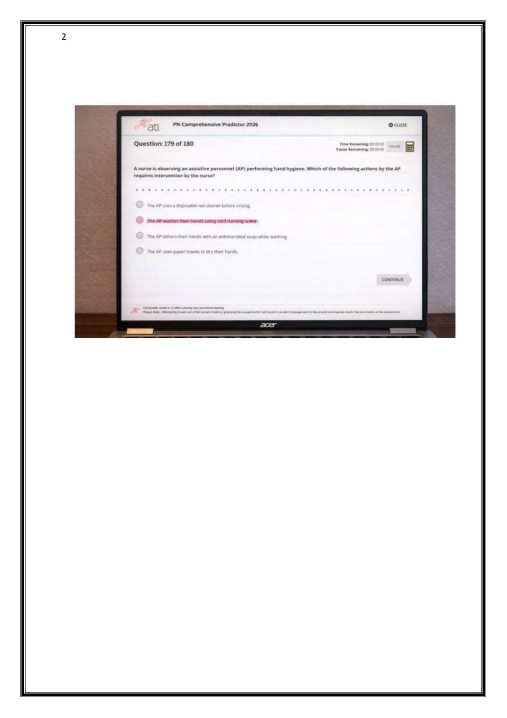 Preview page 2 of ATI PN COMPREHENSIVE PREDICTOR 2023 EXIT  EXAM WITH NGN