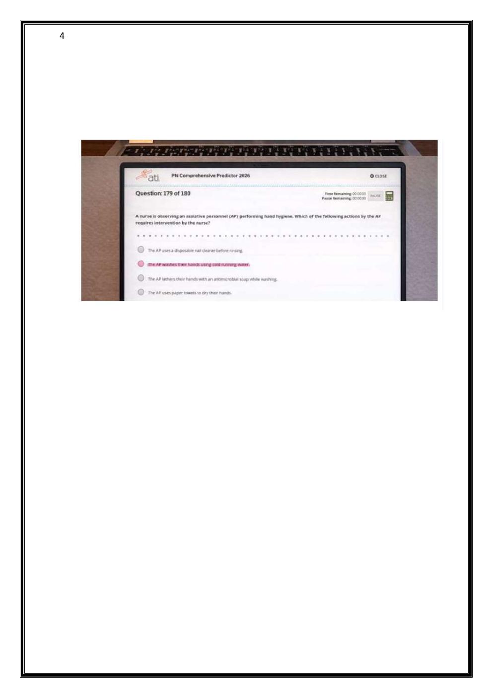 Preview page 4 of ATI PN COMPREHENSIVE PREDICTOR 2023 EXIT  EXAM WITH NGN