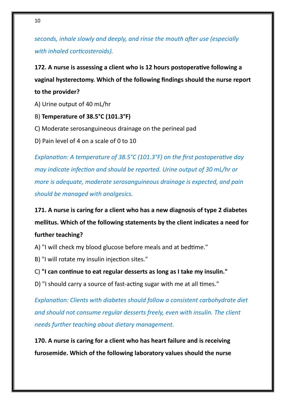 Preview page 10 of ATI PN COMPREHENSIVE PREDICTOR 2023 EXIT  EXAM WITH NGN