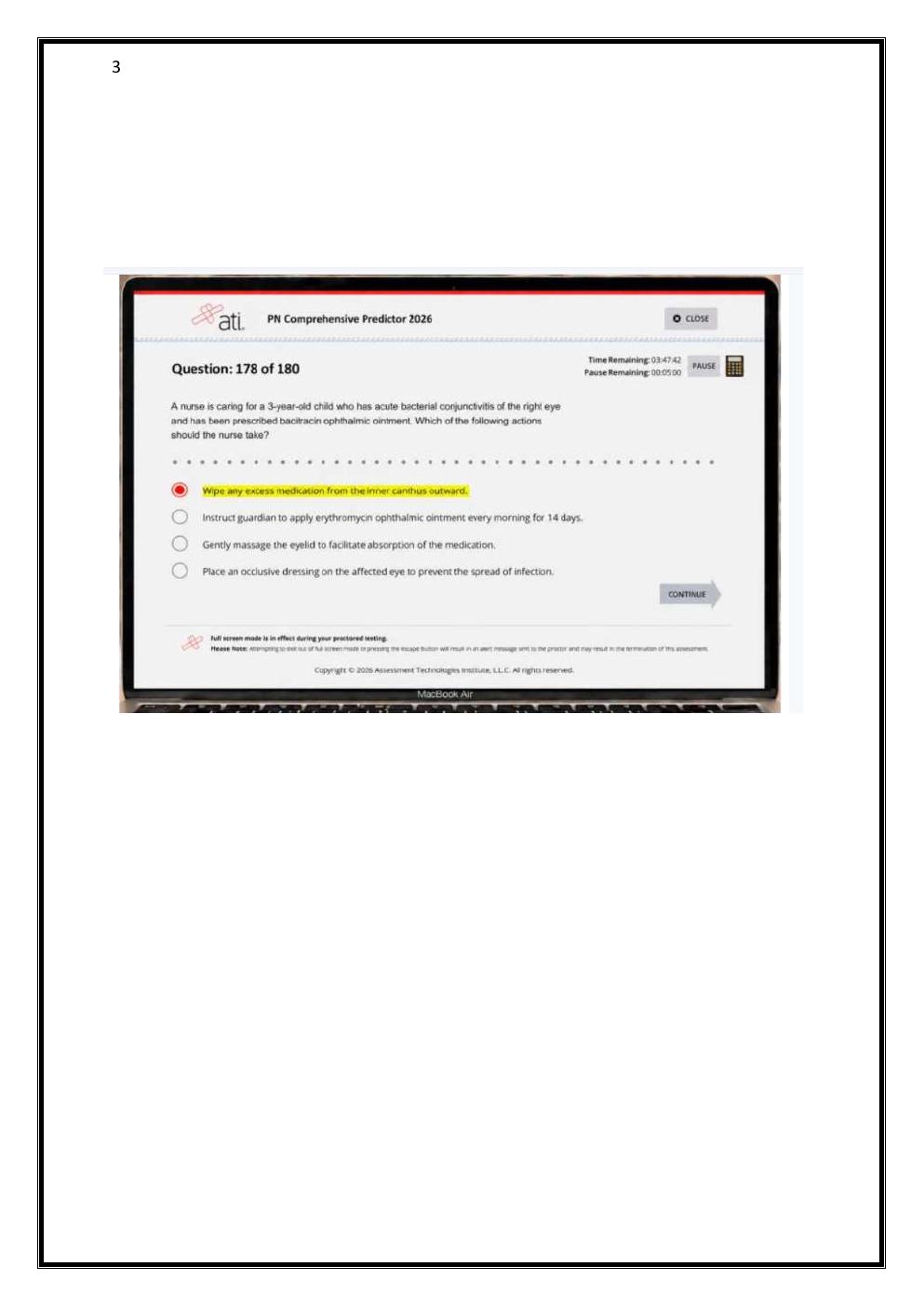 Preview page 3 of ATI PN COMPREHENSIVE PREDICTOR 2023 NGN SCREENSHOT  EXAM