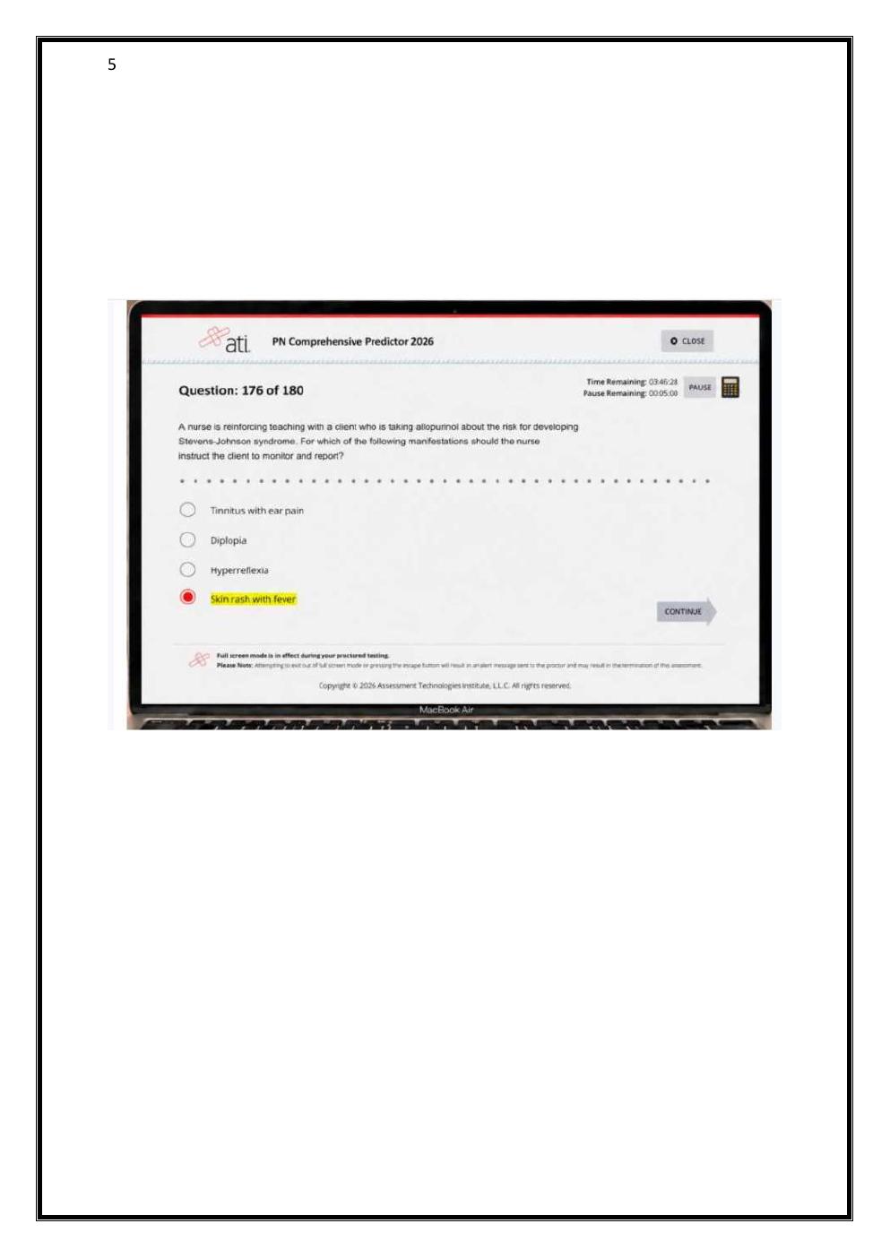 Preview page 5 of ATI PN COMPREHENSIVE PREDICTOR 2023 NGN SCREENSHOT  EXAM