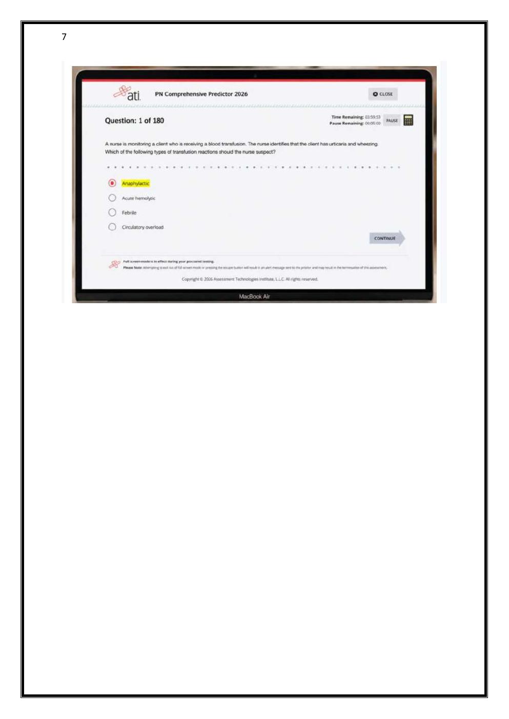 Preview page 7 of ATI PN COMPREHENSIVE PREDICTOR 2023 NGN SCREENSHOT  EXAM