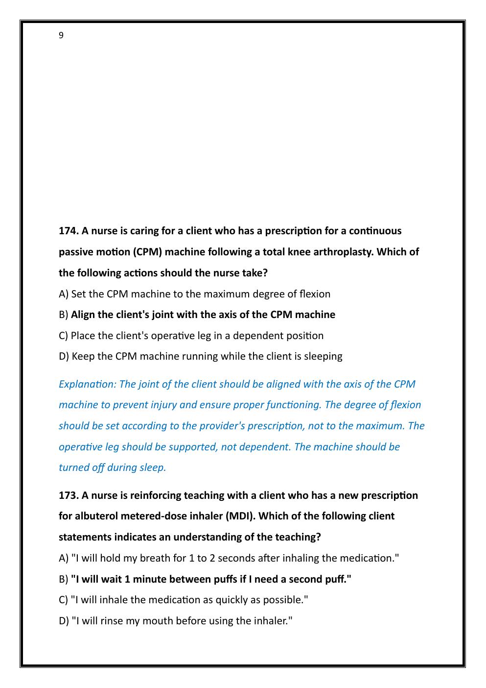 Preview page 9 of ATI PN COMPREHENSIVE PREDICTOR 2023 NGN SCREENSHOT  EXAM