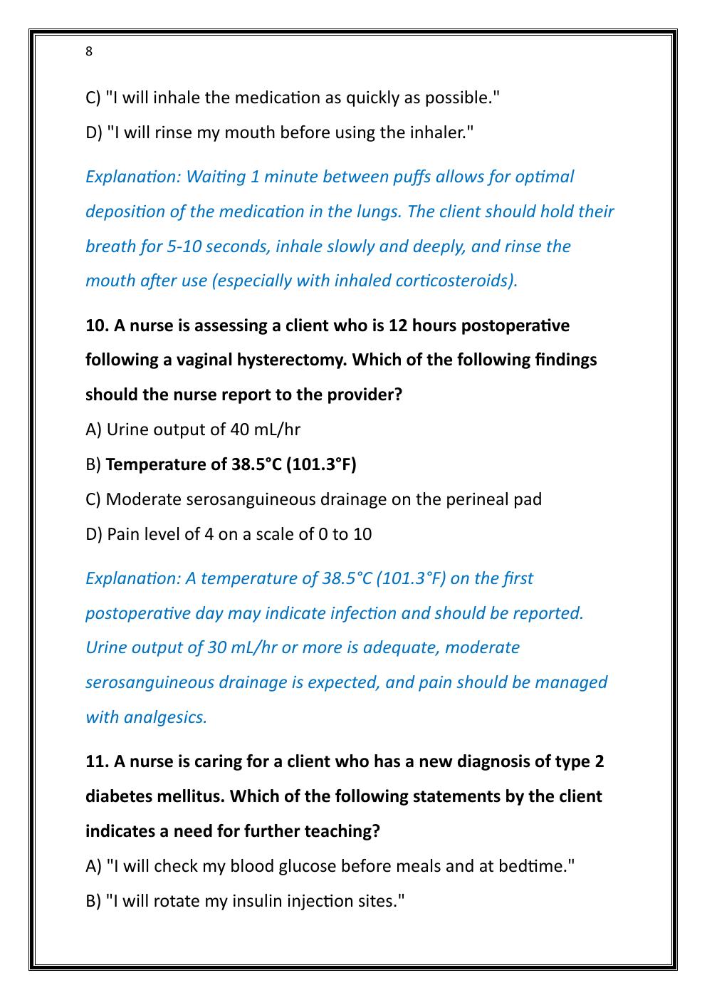 Preview page 8 of 2023 ATI PN COMPREHENSIVE PREDICTOR EXIT EXAM