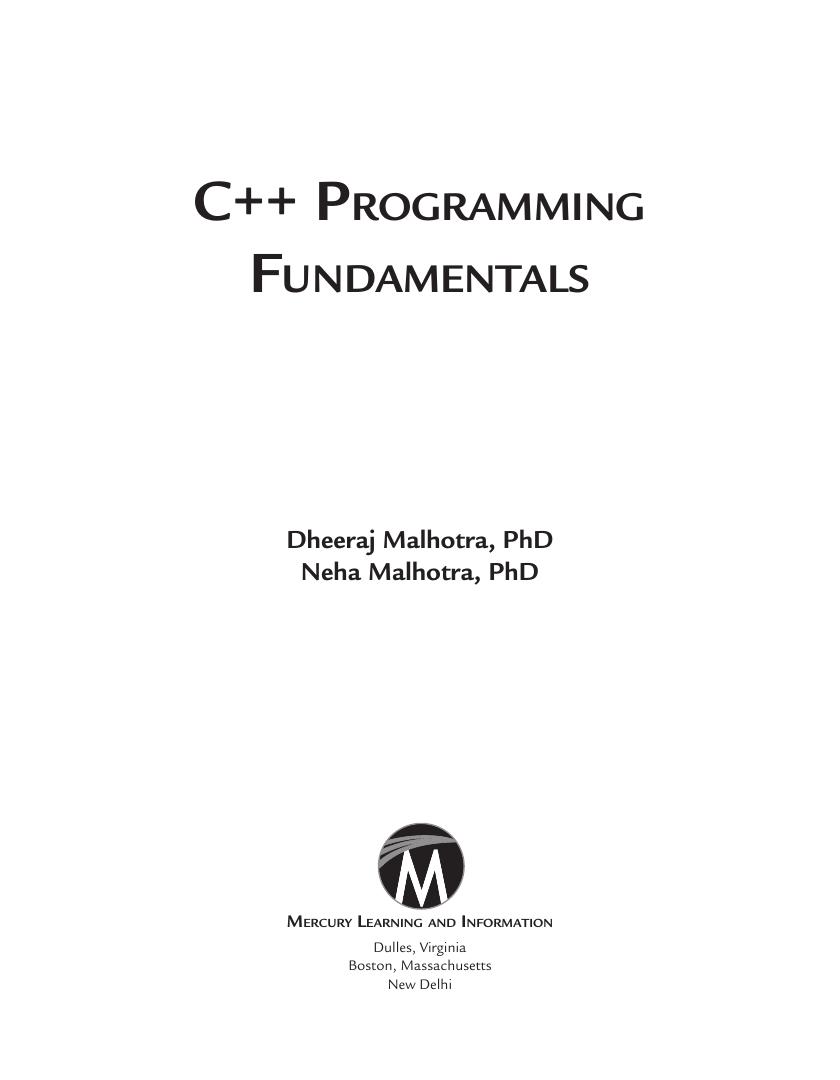 Preview page 4 of C++ Programming Fundamentals By Dheeraj Malhotra, Neha Malhotra