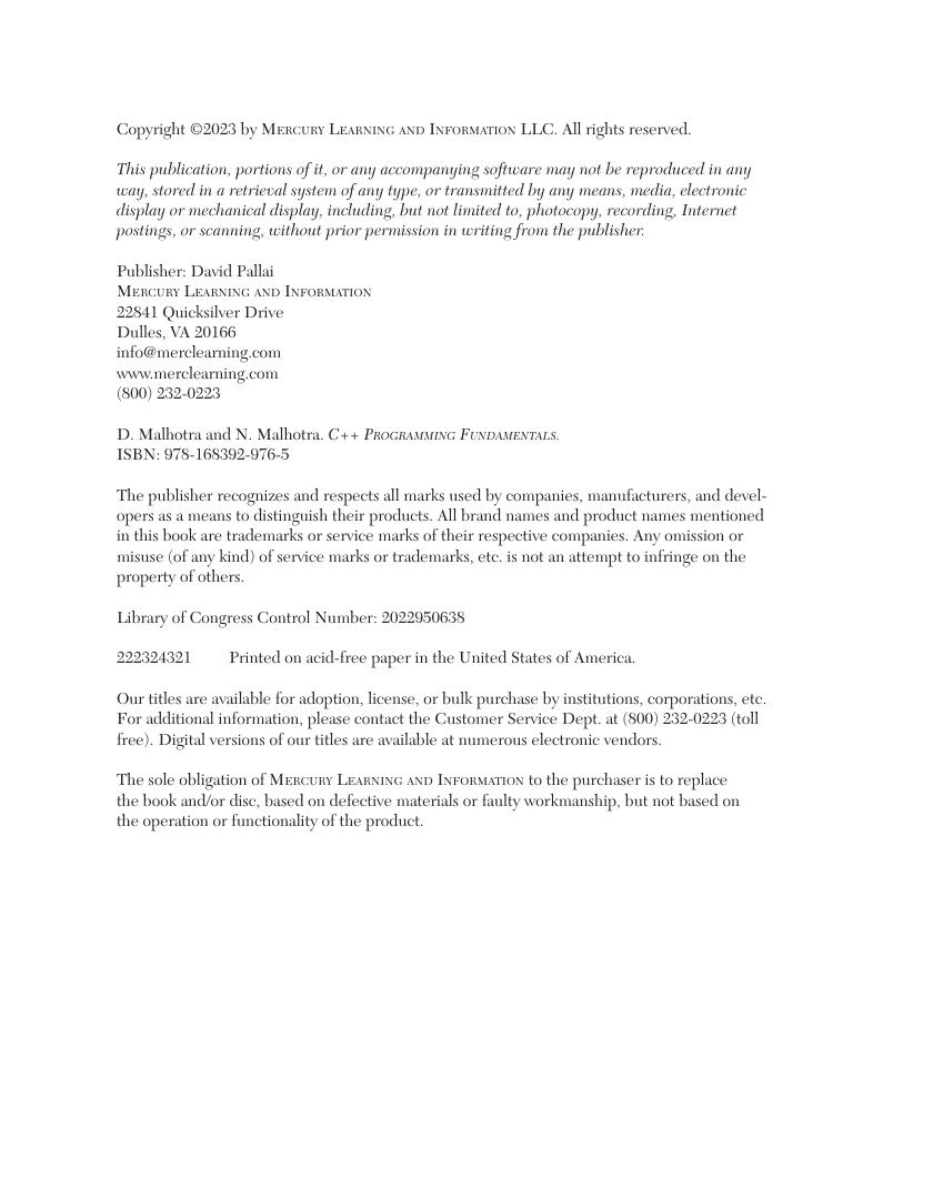 Preview page 5 of C++ Programming Fundamentals By Dheeraj Malhotra, Neha Malhotra