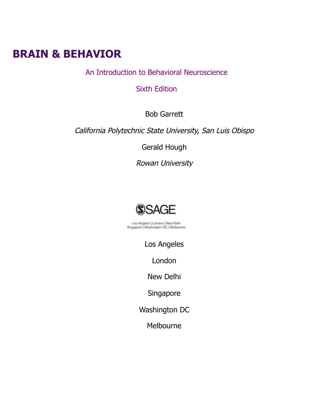 Preview page 2 of (EPUB) Brain & Behavior. Sixth Edition - Bob Garrett & Gerald Hough