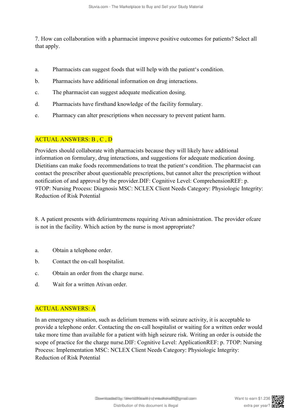 Preview page 7 of Test Bank Lehne's Pharmacotherapeutics for Advanced Practice Nurses 3rd Edition